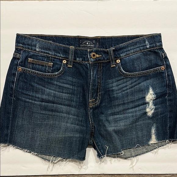 Lucky Brand Pants - Lucky Brand Women's Distressed Denim Shorts cut off blue jeans size 4/27